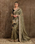 Load image into Gallery viewer, Golden & Black Saree & Blouse Set
