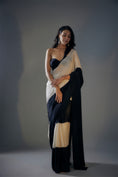 Load image into Gallery viewer, Black And Light Gold Tissue Saree Set
