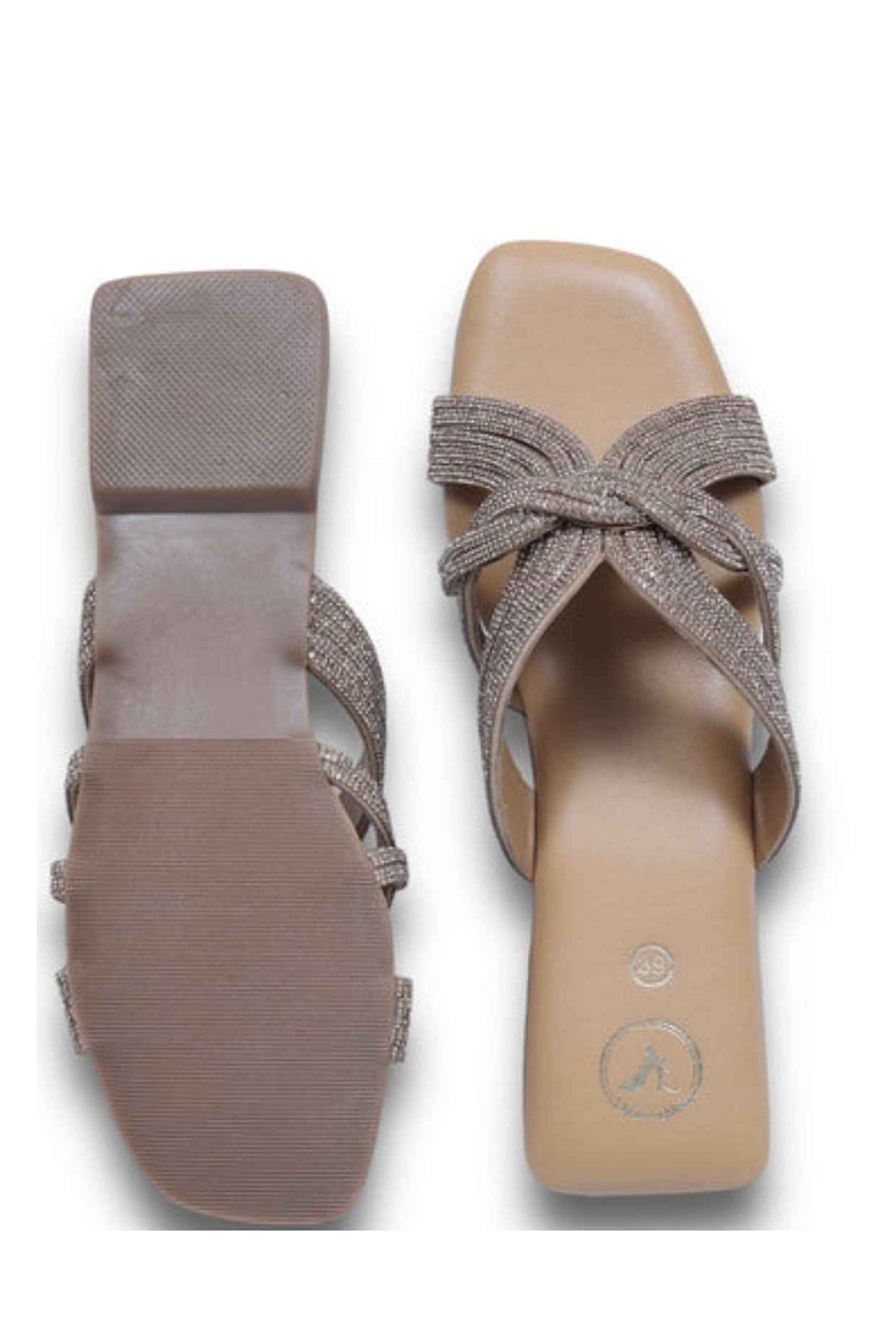 Gold Twister Open Toe Flat