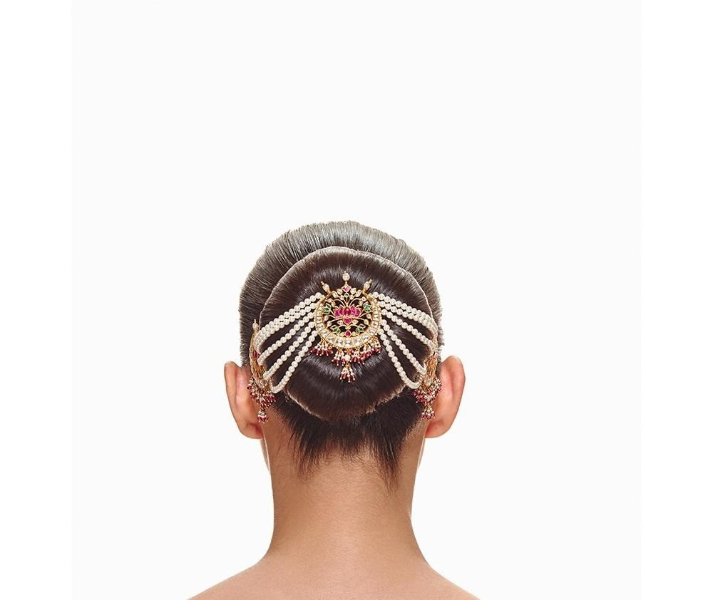 Pink Lotus Chaand Bun Accessory