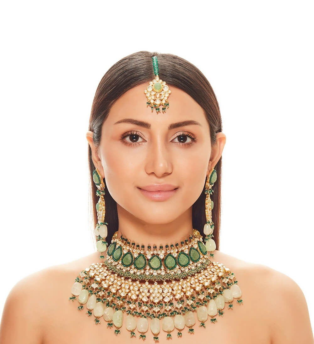 Carved Stone Necklace Set