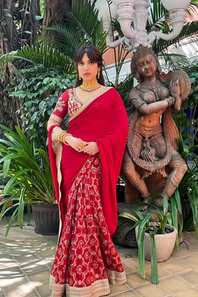 Bhumi Pednekar in Ruqqayah Saree Set