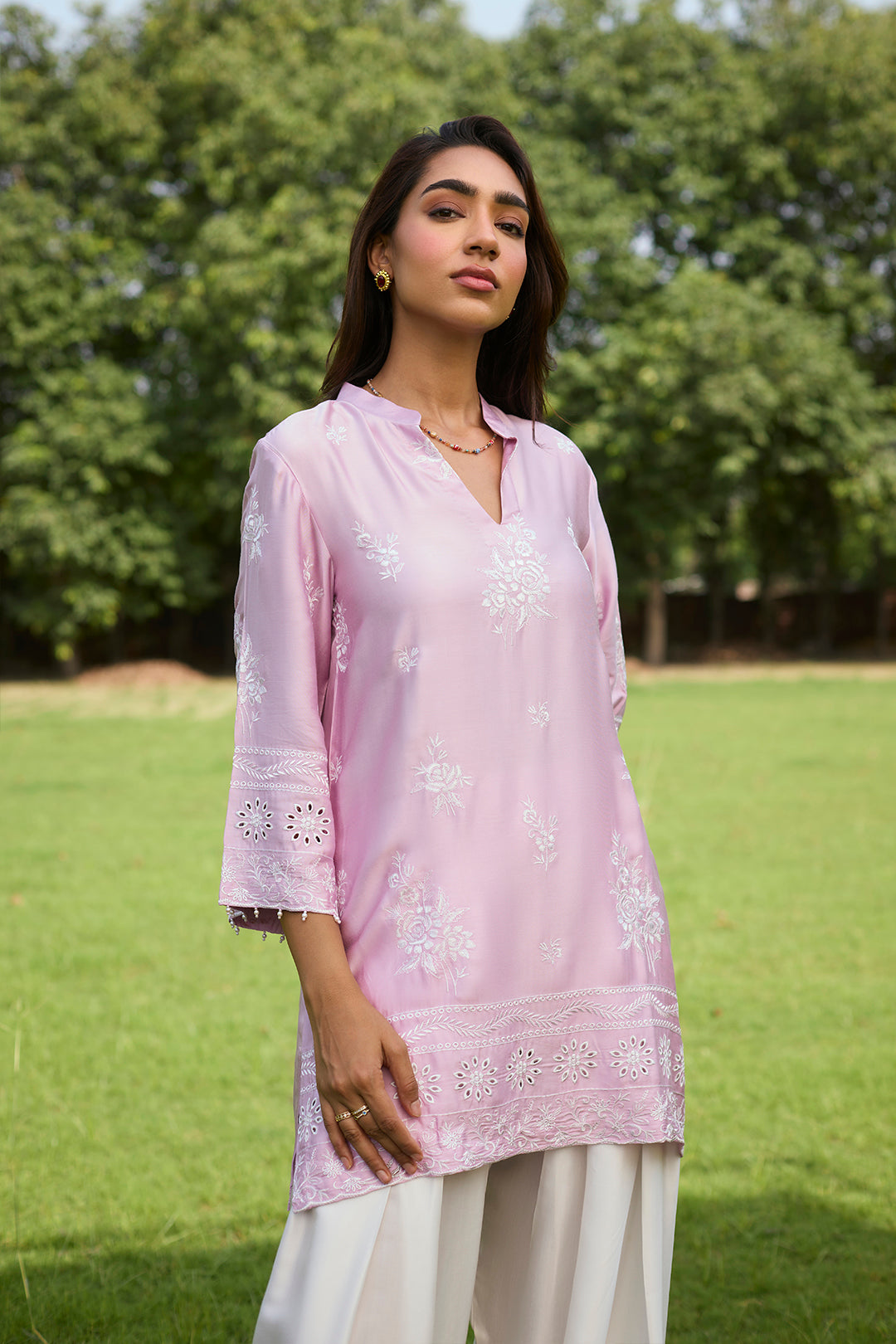 Pink Embroidered Ombre Farshi Salwar Set