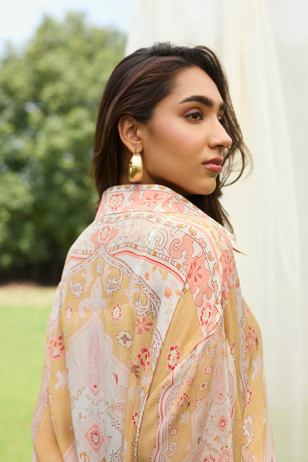 Apricot Print Dress