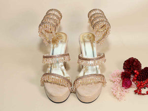 Glitz Gold Spring Leaved Elevation Heel