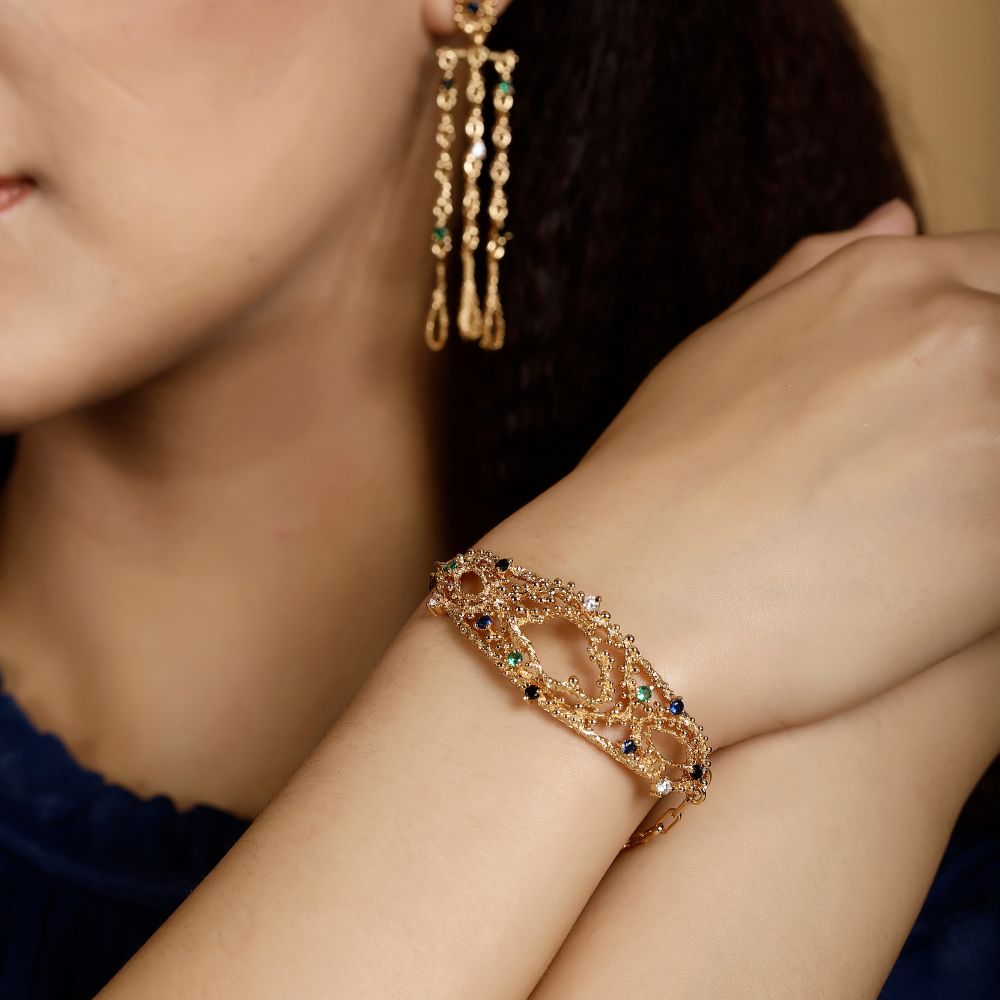 Textured Band Cuff-Gold