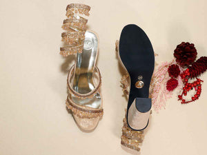 Glitz Gold Spring Leaved Elevation Heel