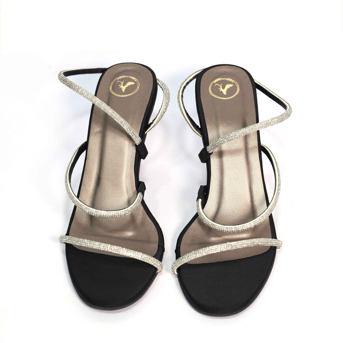 Berry Black Open Toe Heels for Women – Synthetic Slip-On Party Sandals