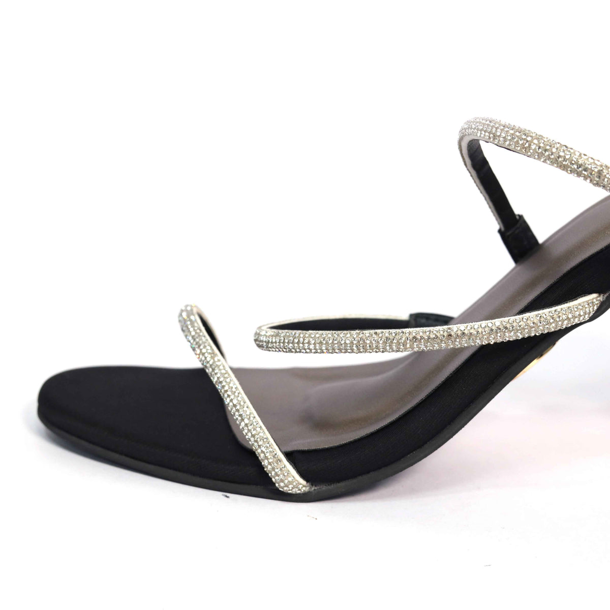 Berry Black Open Toe Heels for Women – Synthetic Slip-On Party Sandals