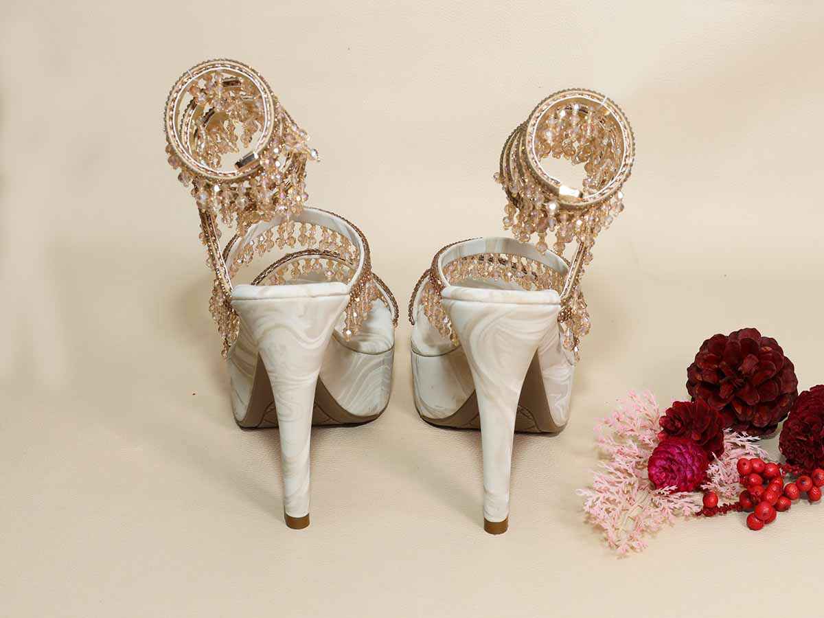Glitz Spring Beige Letoes pencil Heel
