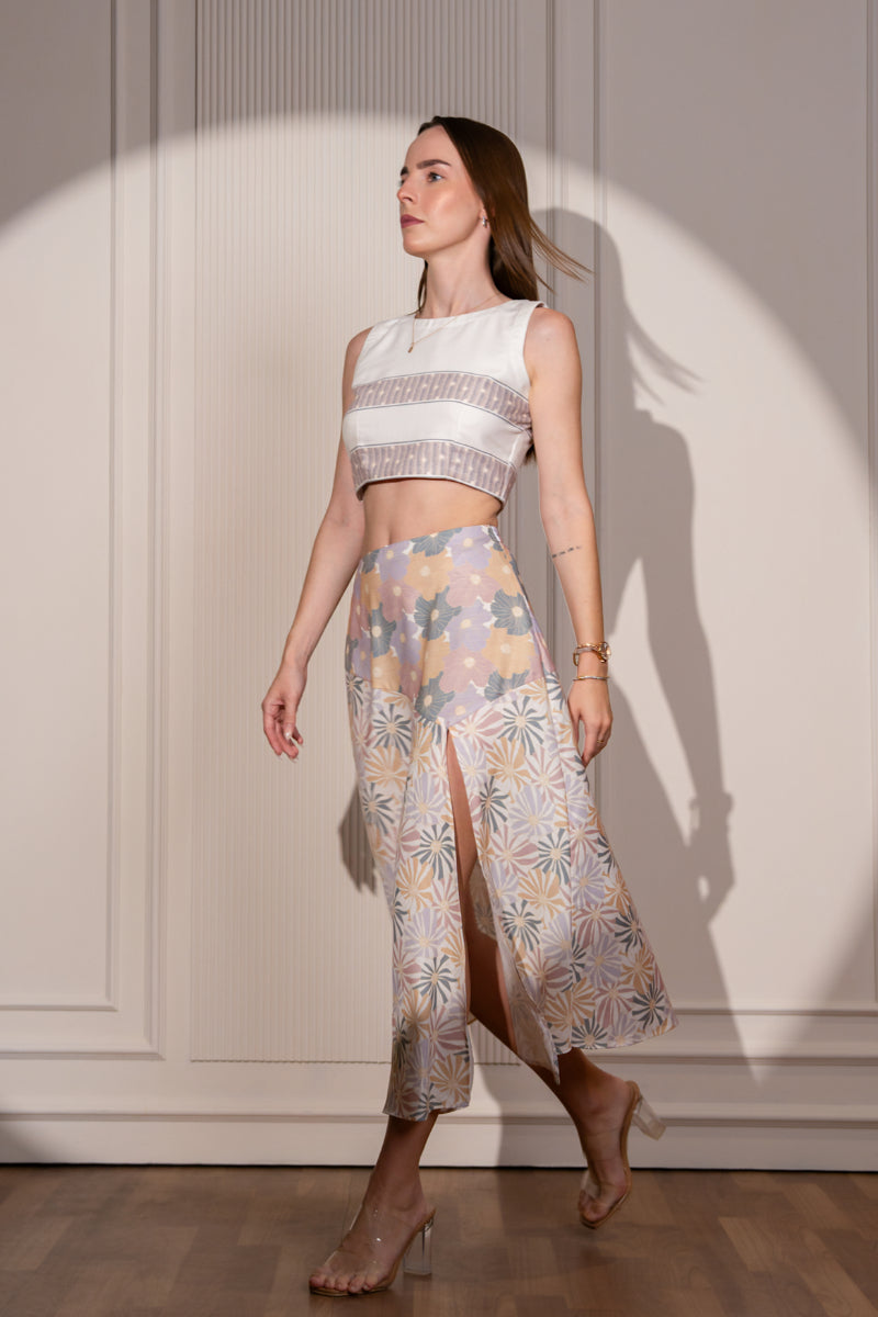 Petal Swirl Top & A-Line Skirt Set