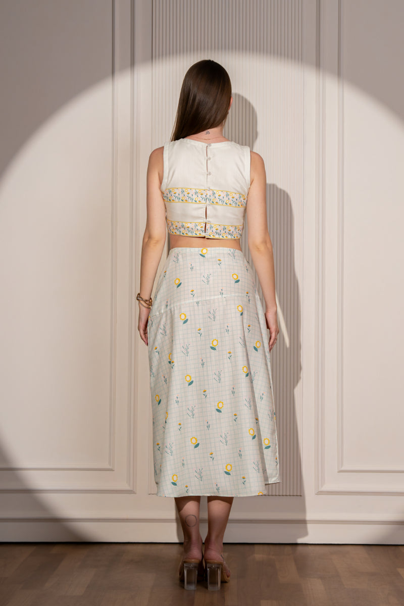 Garden Grid Top & A-Line Skirt Set