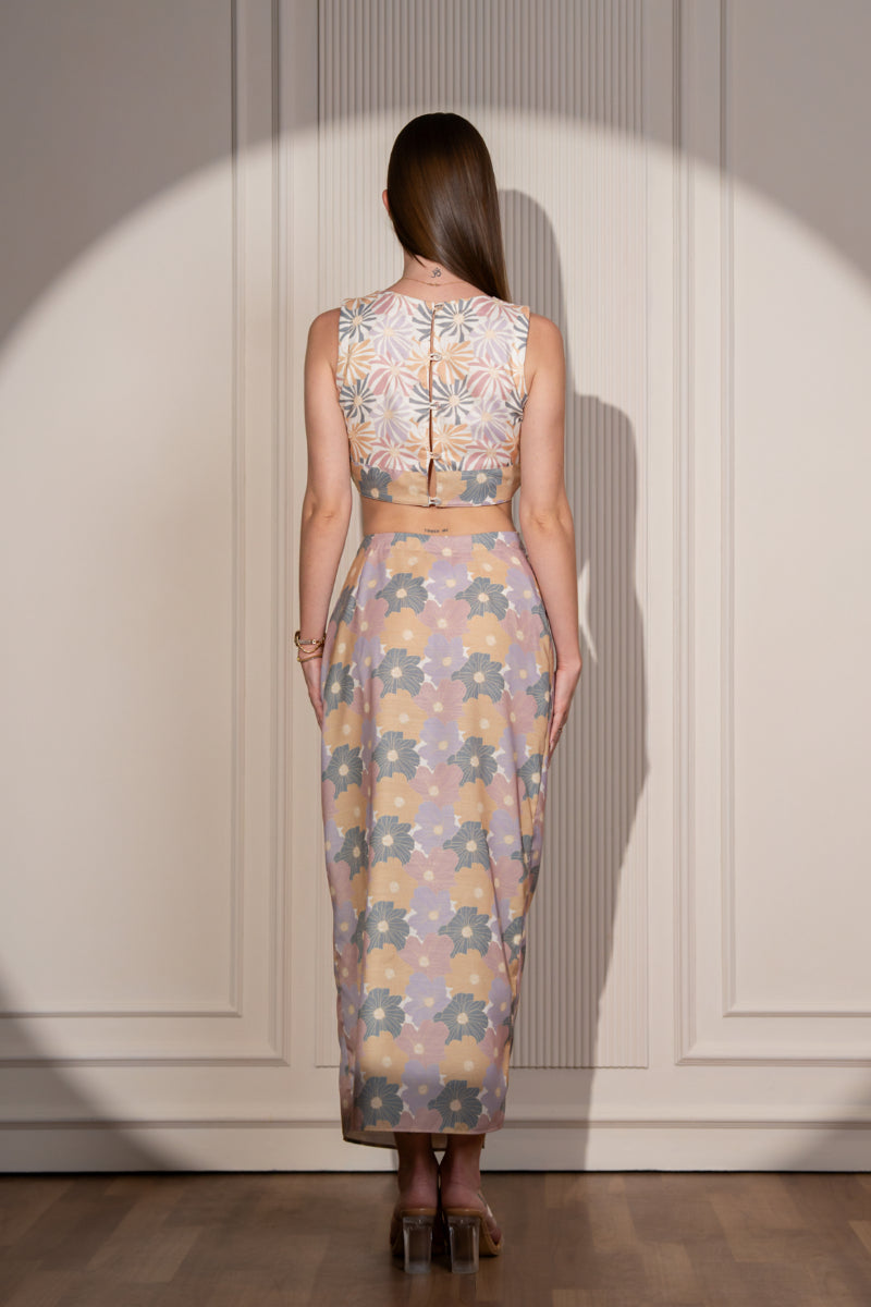 Soft Garden Top & Wrap Around Skirt Set