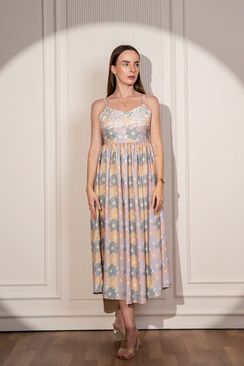 Soft Garden Gathered Dress