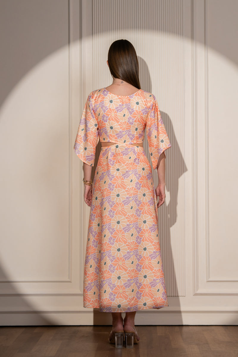 Retro Bloom Side Cut Maxidress
