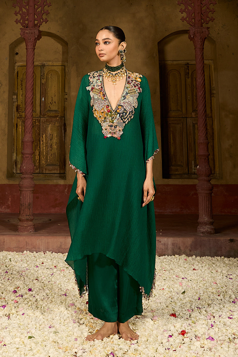 Raas Gulnaar Kaftan In Emerald