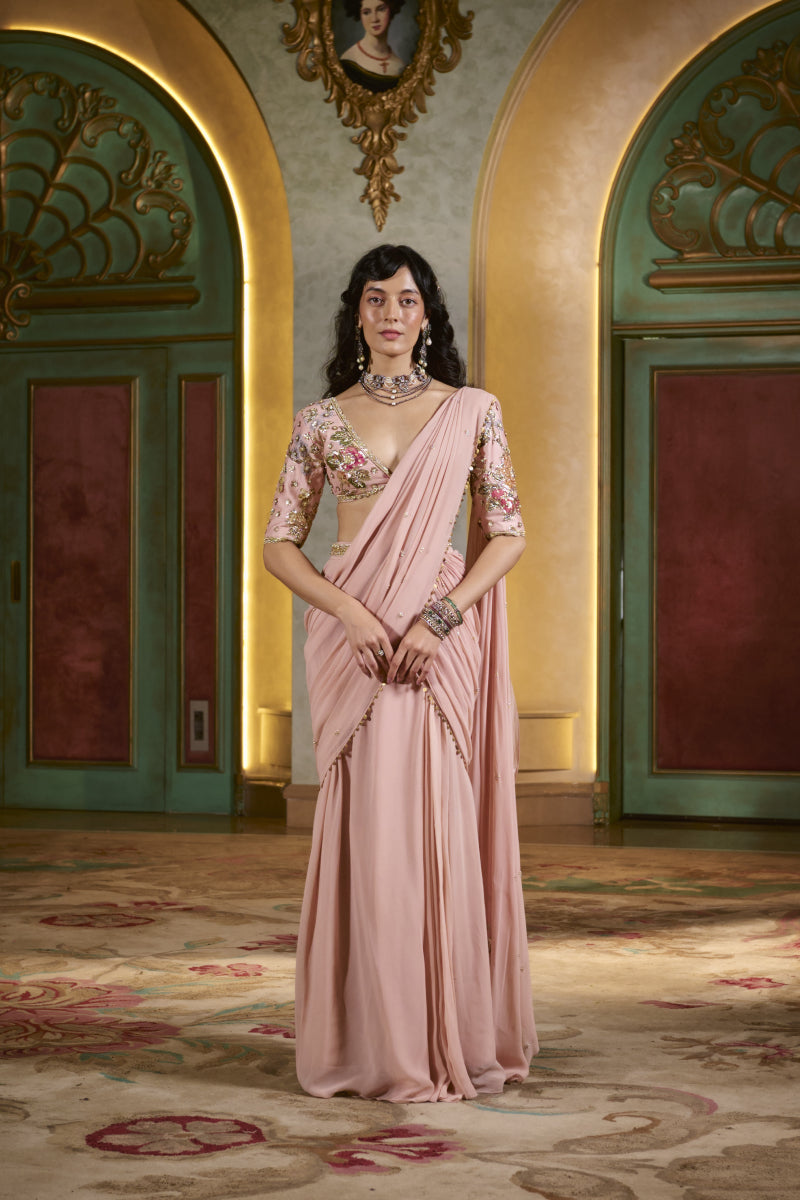 KAIA SAREE SET – LIGHT ROSE