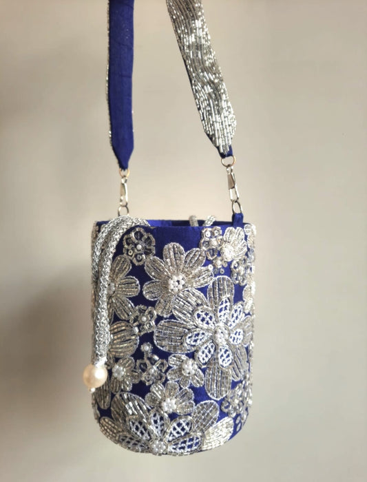 Elixir Floral Sapphire Circular Bag