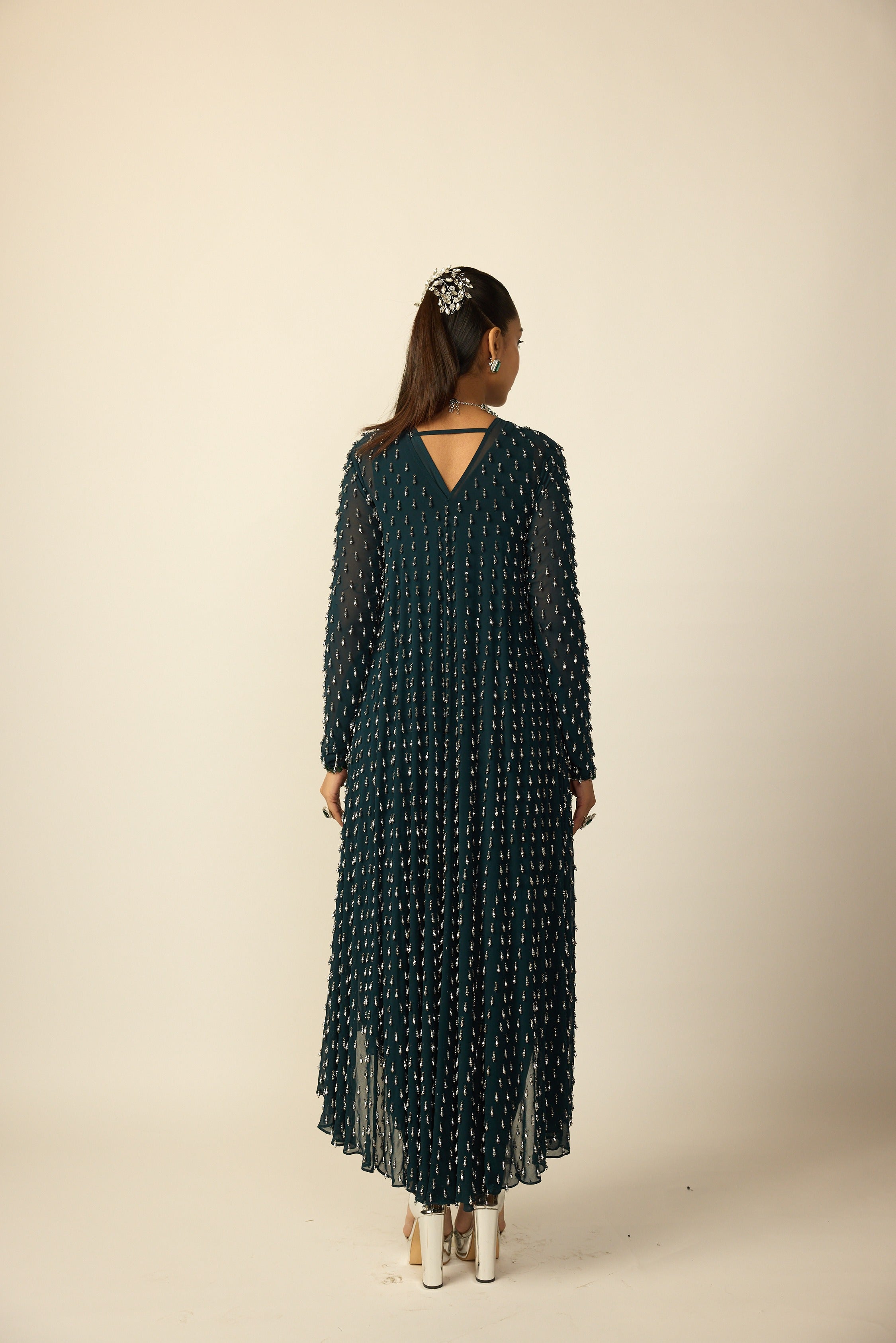 Dark Teal Drop Kurta Set