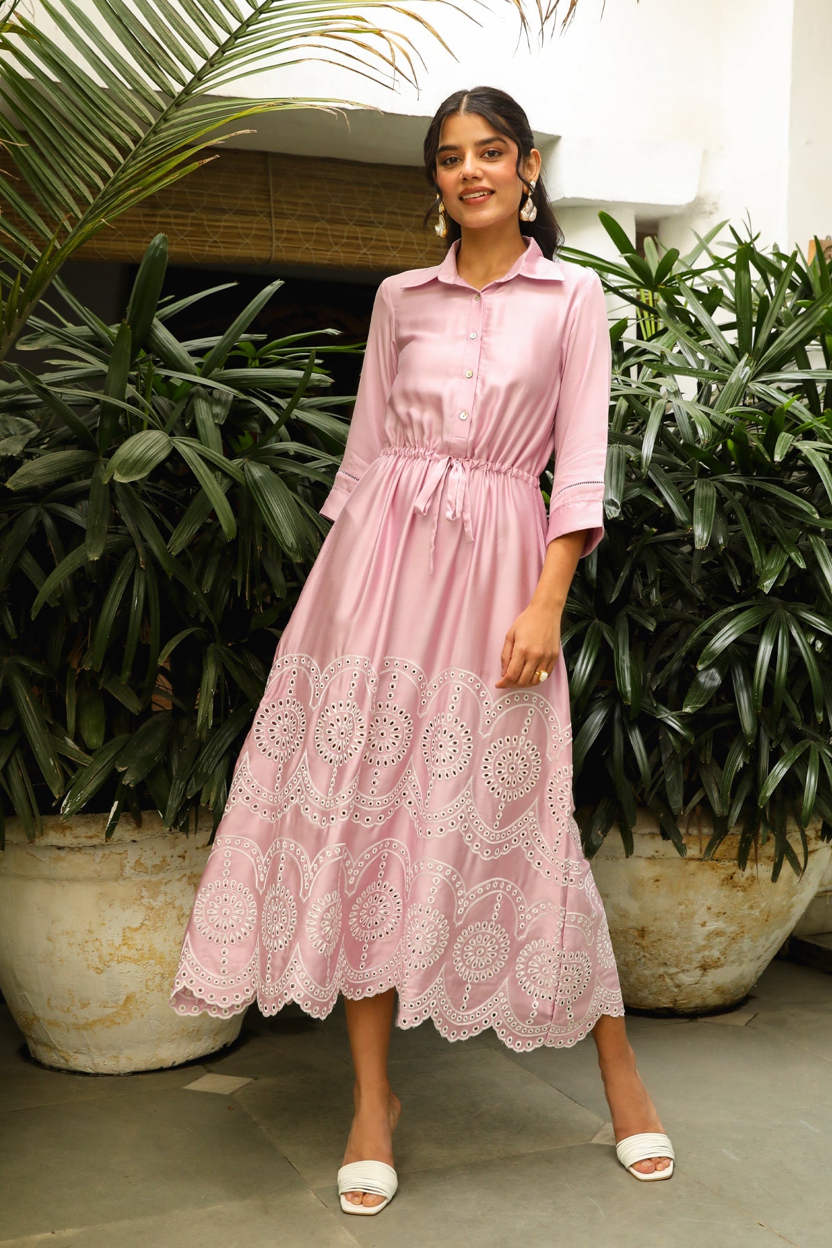 Shop Beautiful Pink Delight Embroidered Dress for Women AGASHE Shop Beautiful Pink Delight Embroidered Dress for Women AGASHE