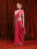 Load image into Gallery viewer, Rouge Pink Georgette Saree Saree & Blouse Set

