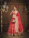 Load image into Gallery viewer, Rani Red Banarasi Lehenga Set
