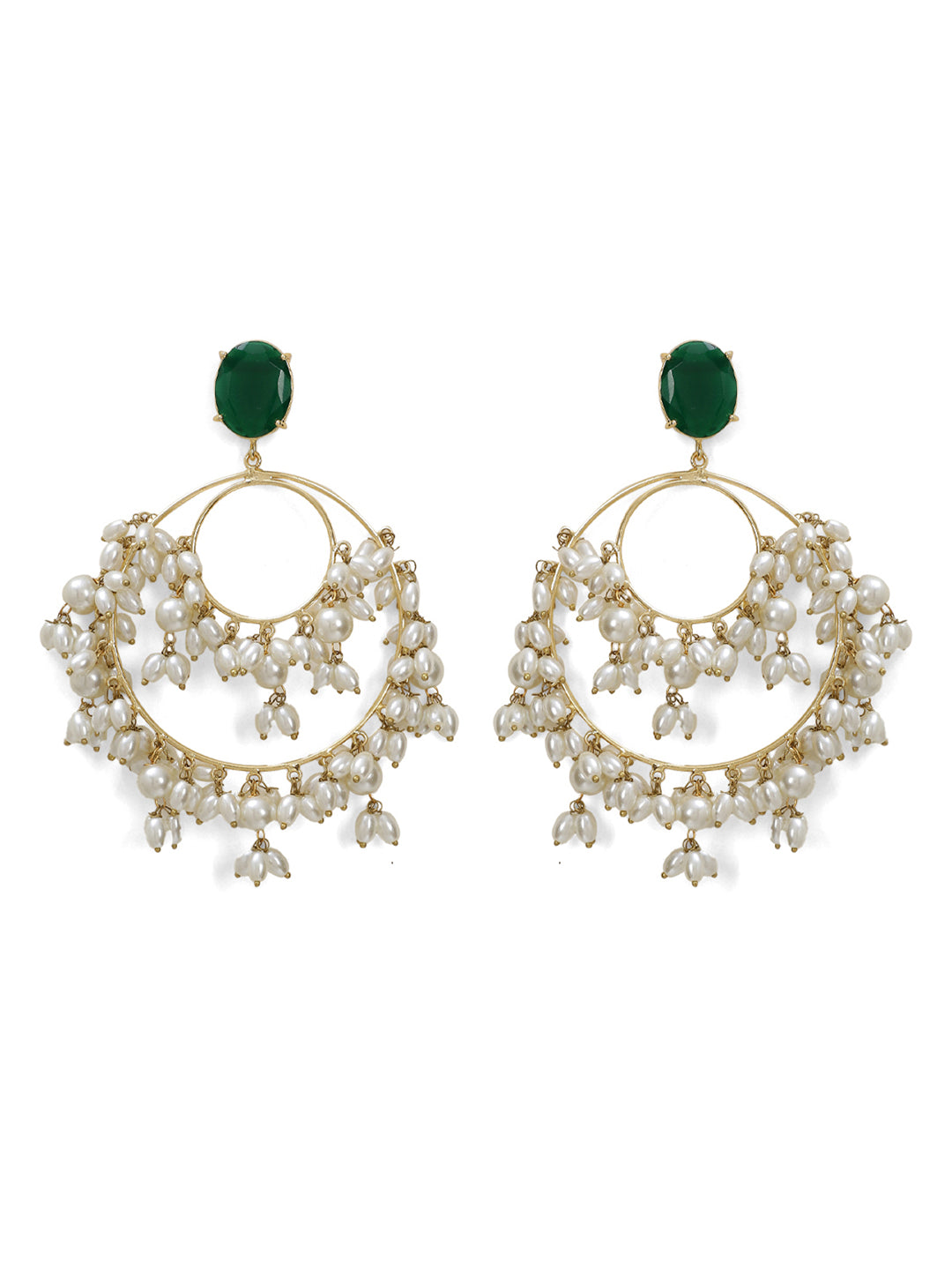 Le Harmonia Green Onyx &Pearls Earrings