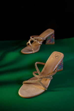 Unicorn Silver Open Toe Block Heel Sandal