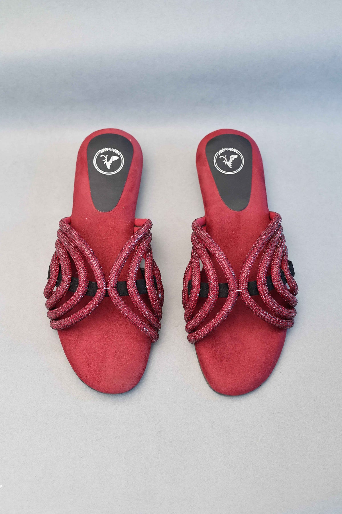 Ruby Red Open Toe Kitten Heel Sandal
