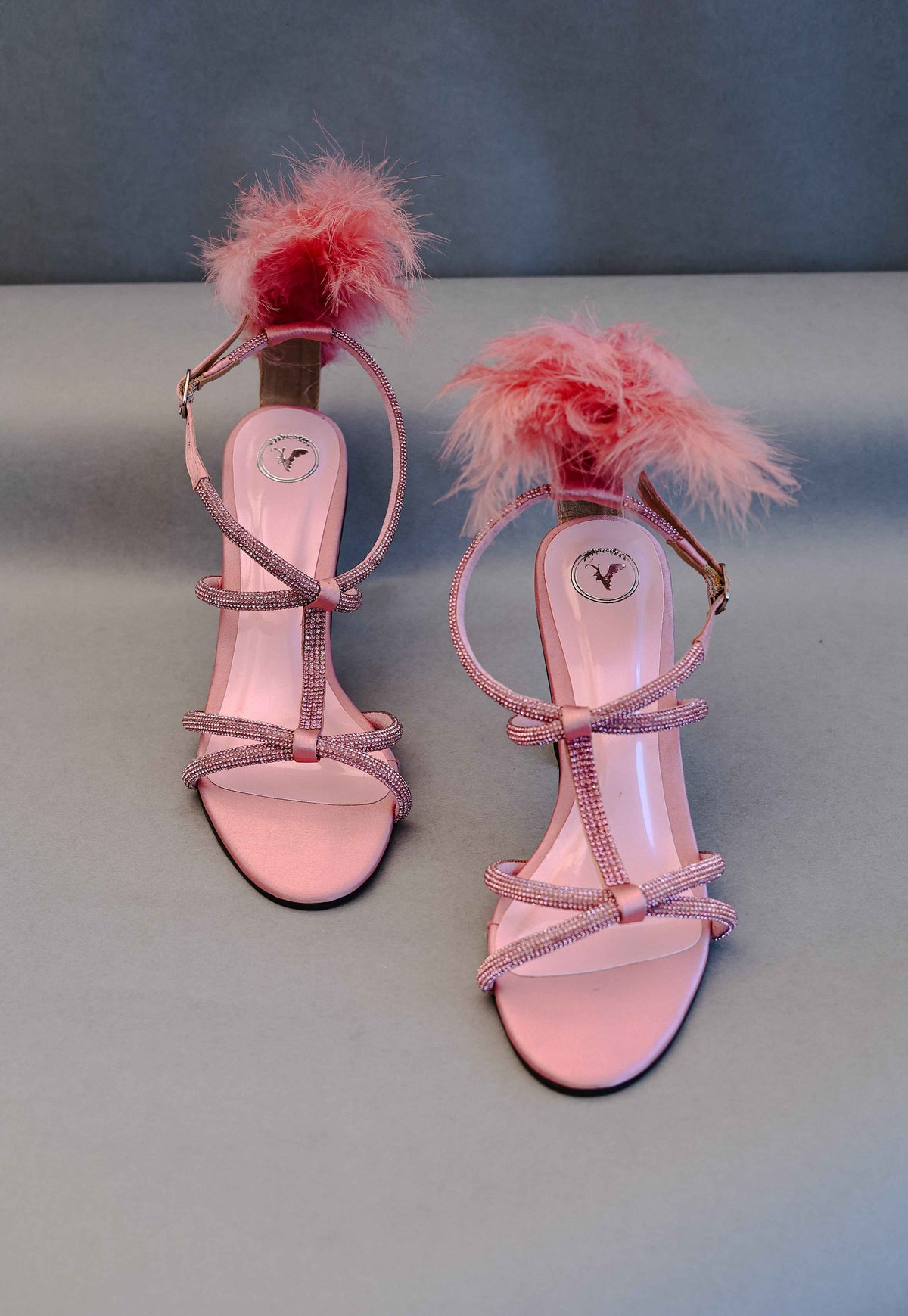 Pink Candy Fur Open Toe Heel Sandal