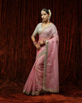 Load image into Gallery viewer, Pink & Gray Saree & Blouse Set

