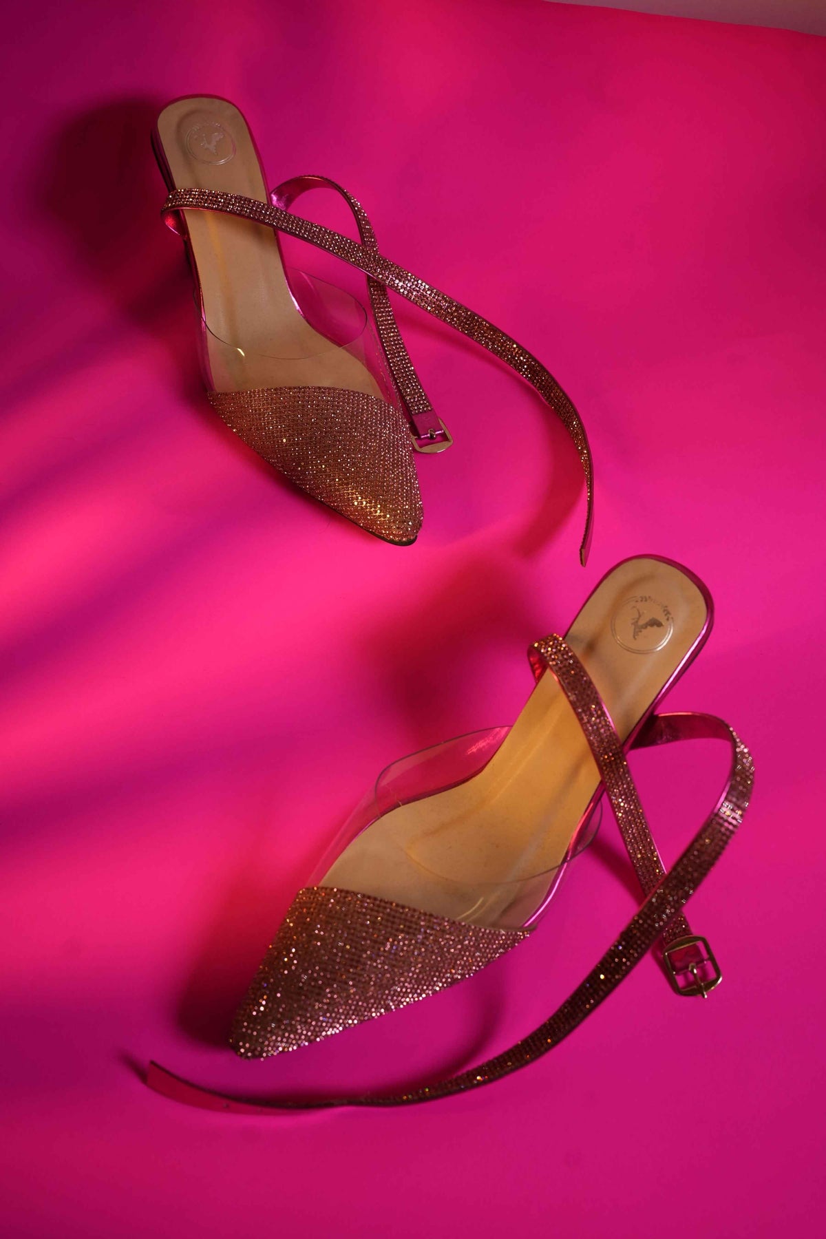 Pink Sleek Cheek Pointed Toe Heel Sandals