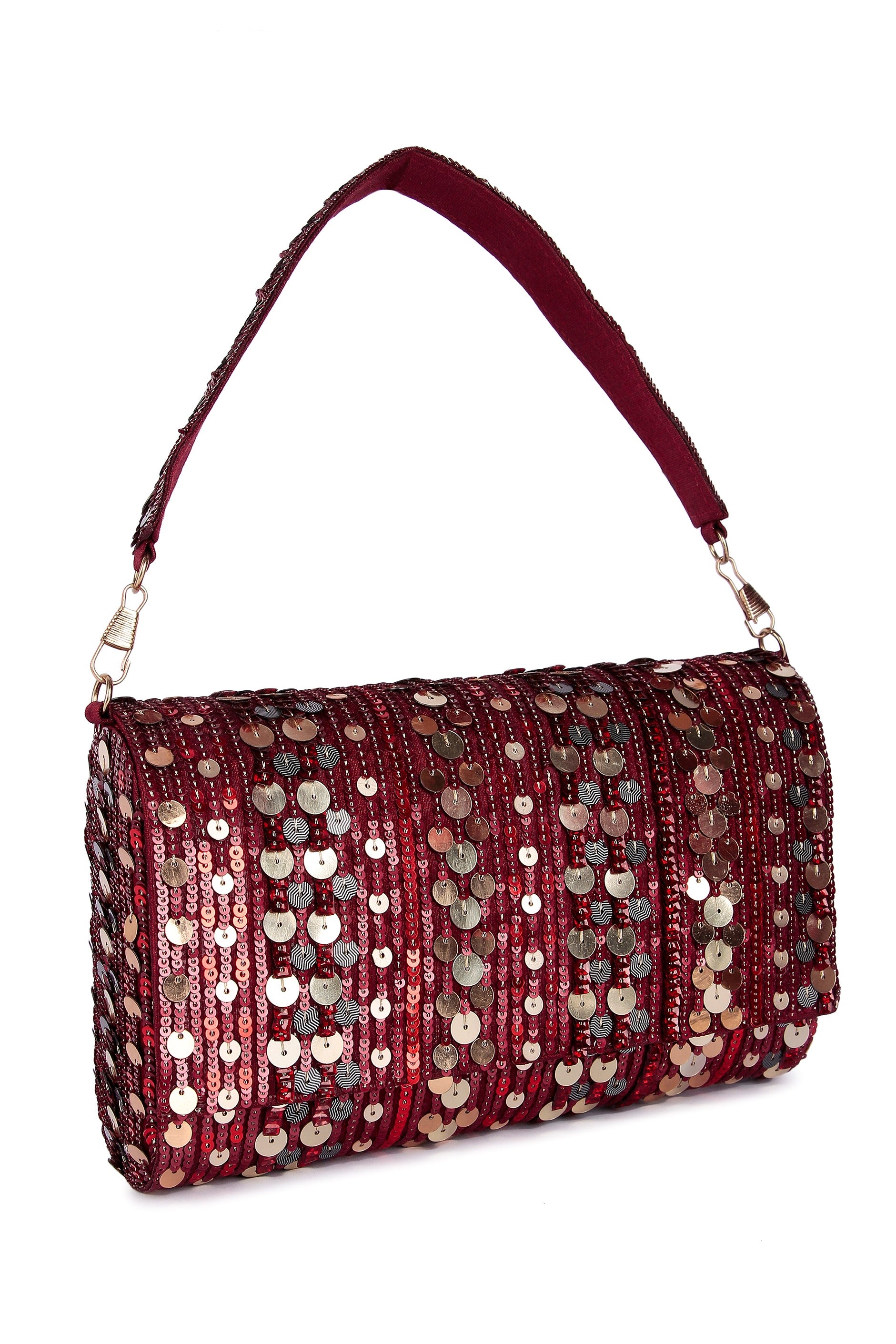 Sarva Maroon Clutch