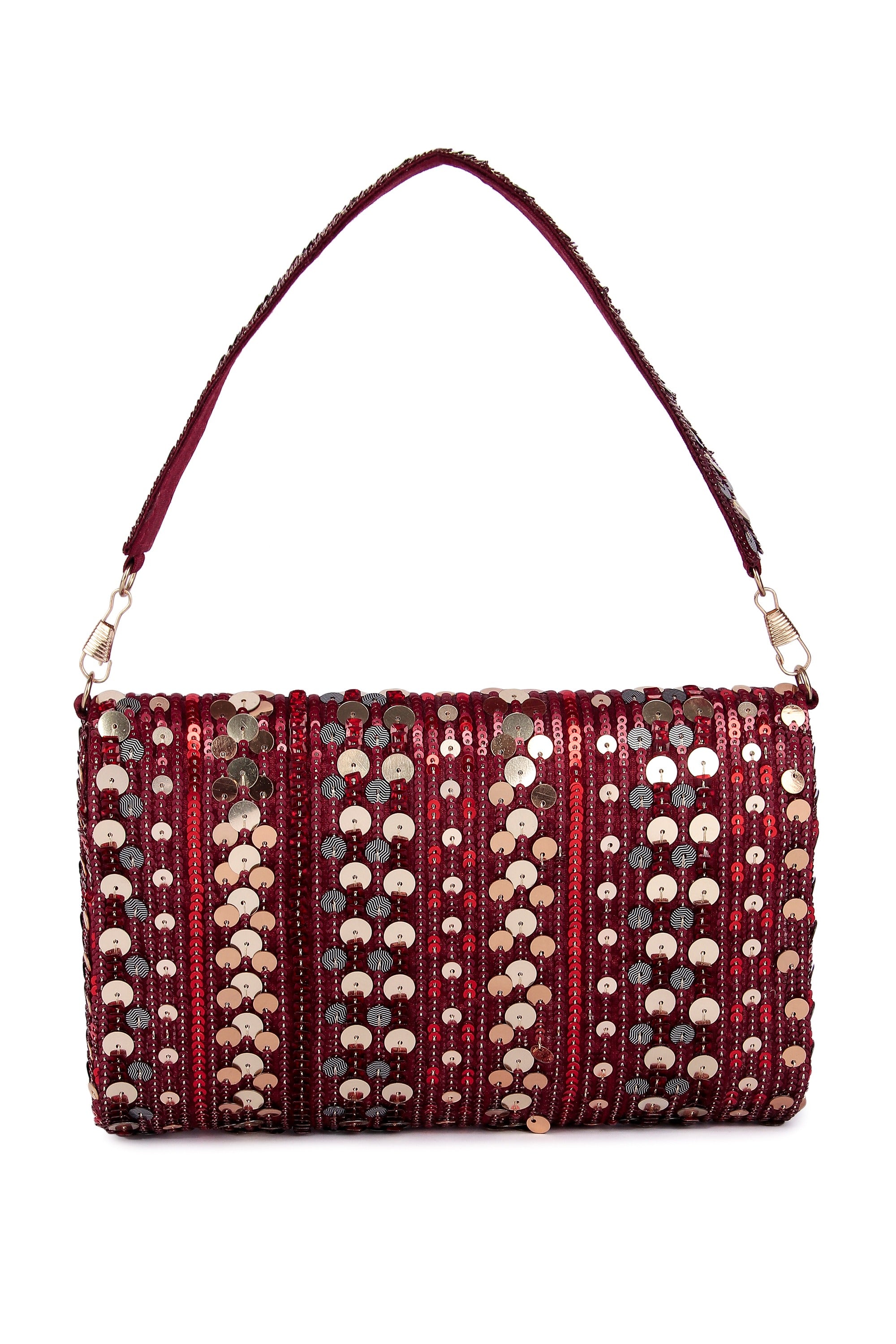 Sarva Maroon Clutch