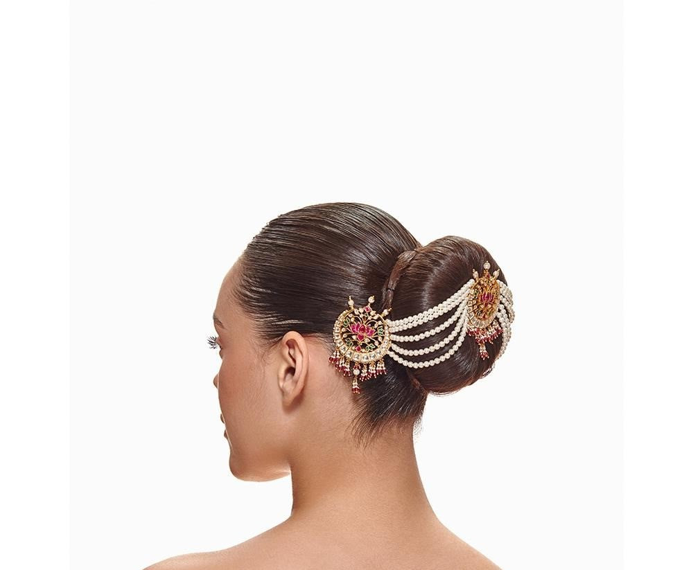Pink Lotus Chaand Bun Accessory