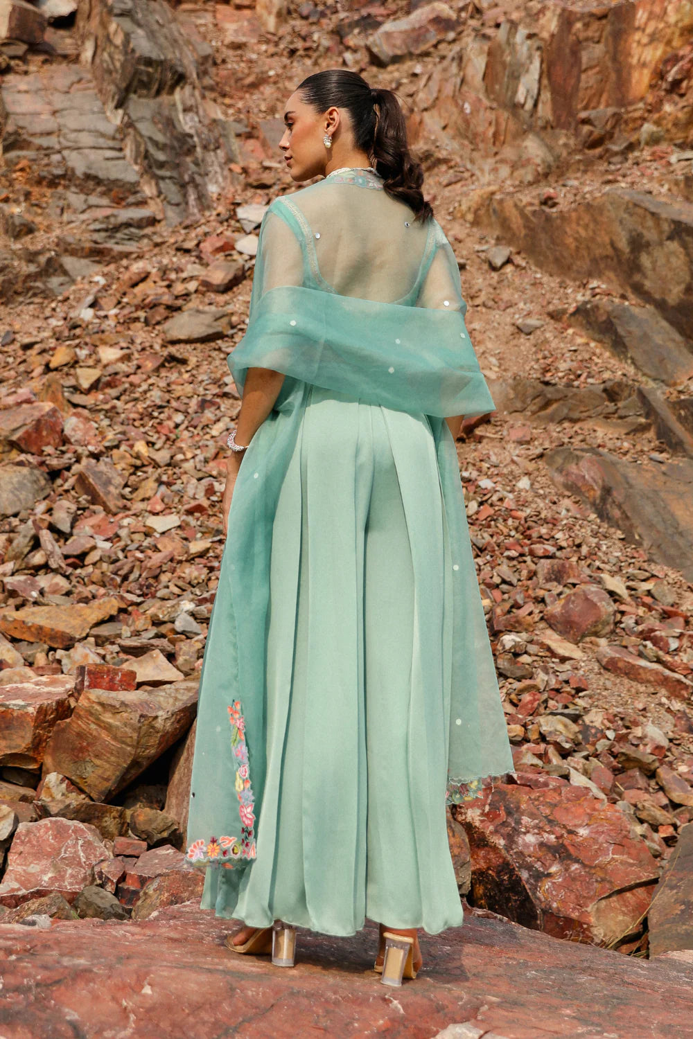 Flamingo Green Lehenga Set