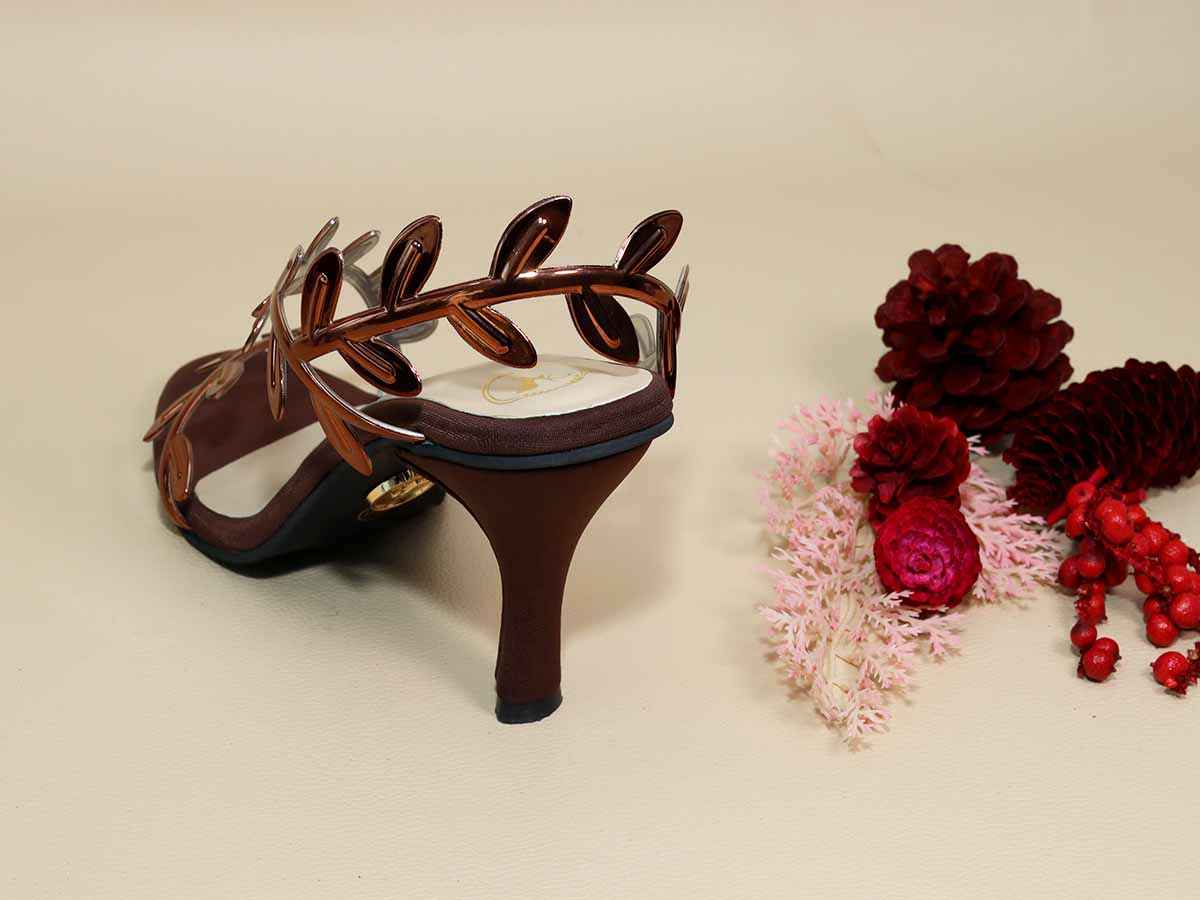 Brown Leafy Heel