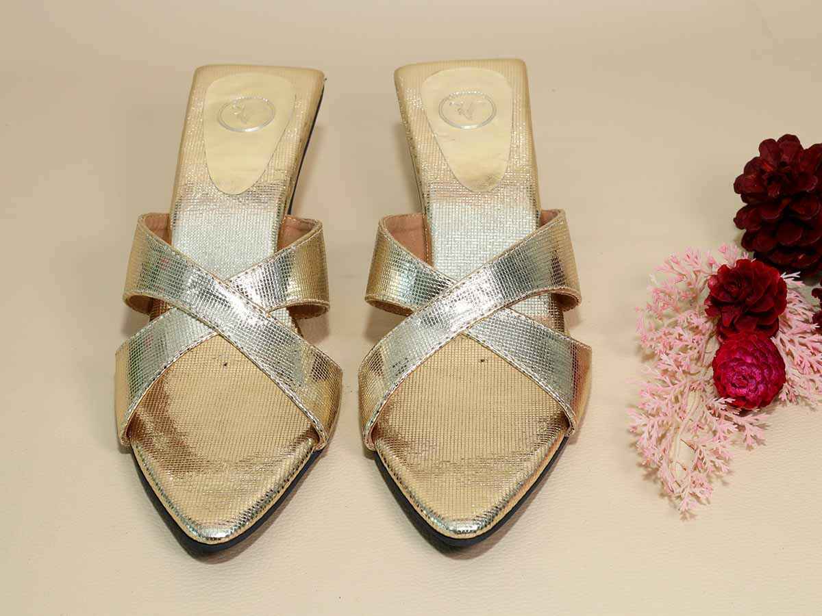 New Gold X Kitten Heel