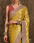 Load image into Gallery viewer, Yellow & Rani Pink Saree & Blouse Set
