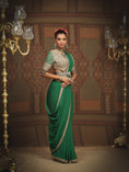 Load image into Gallery viewer, Emerald Green Saree & Blouse Set
