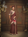 Load image into Gallery viewer, Maroon And Rani Pink Saree & Blouse Set
