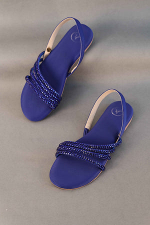 Blue Flats Blooming Sandal