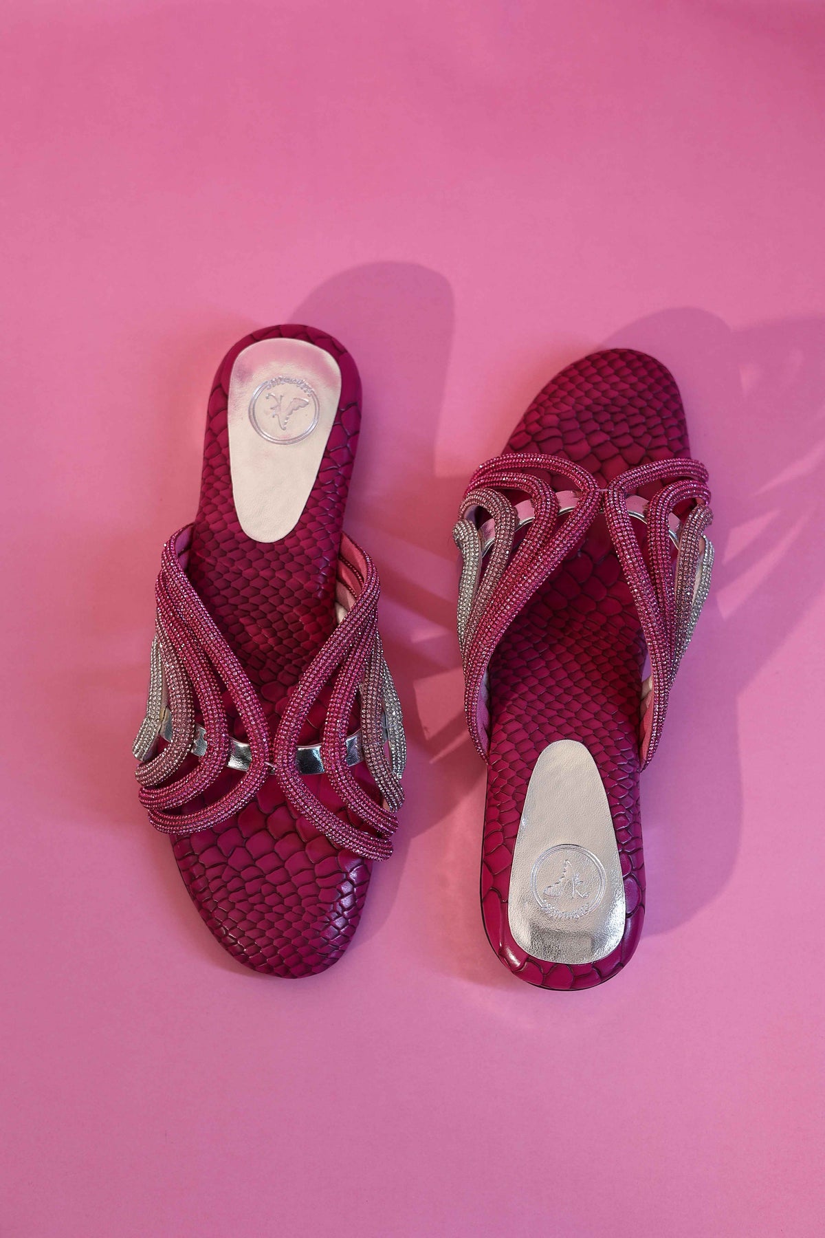 Pink Open Toe Kitten Heel Sandal