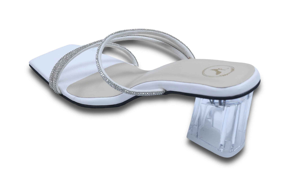 Z Basic White Open Toe Slip-on Heels