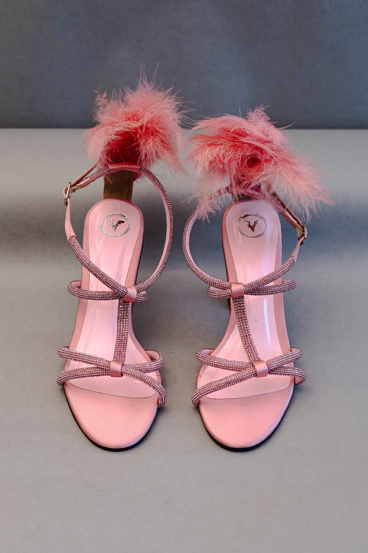 Pink Candy Fur Open Toe Heel Sandal