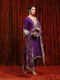 Load image into Gallery viewer, Purple & Green Kurta Pant Dupatta Set
