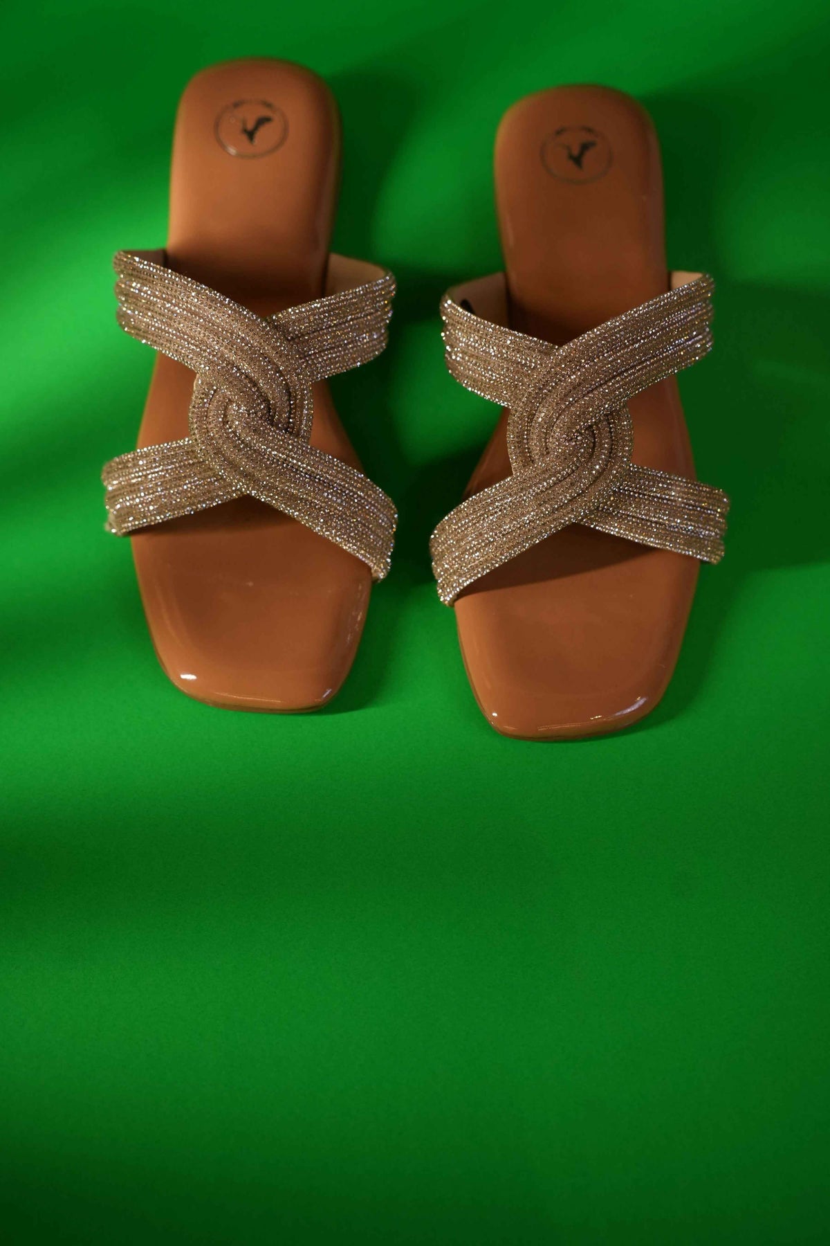 Gold String Nude Base Sandals