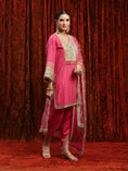 Load image into Gallery viewer, Khush Pink & Orange Kurta Tulip Pants Dupatta Set
