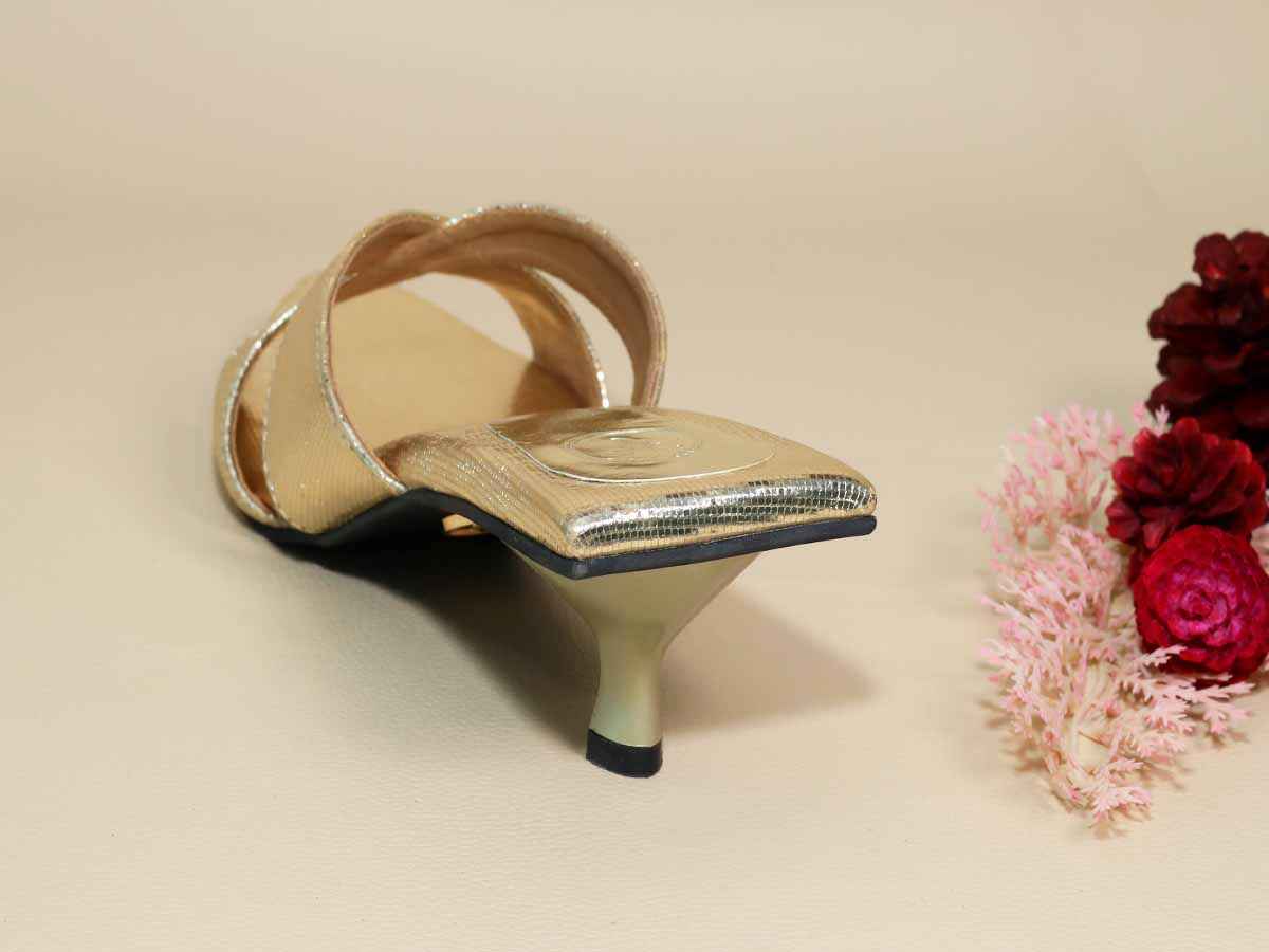New Gold X Kitten Heel