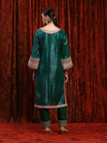 Load image into Gallery viewer, Dark Green & Rani Pink Kurta Pant Dupatta Set
